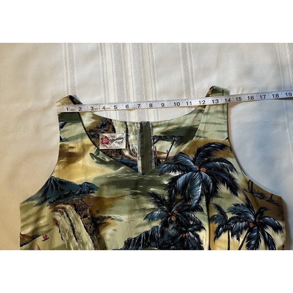 Vintage 90’sHilo Hattie Hawaiian Dress Size 20 A-Line Cotton Scenic Print Hawaii - Picture 8 of 15